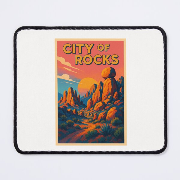 Item preview, City of Rocks New Mexico Desert Landscape with Hoodoos and Sunset Sky designed and sold by Places On Earth.