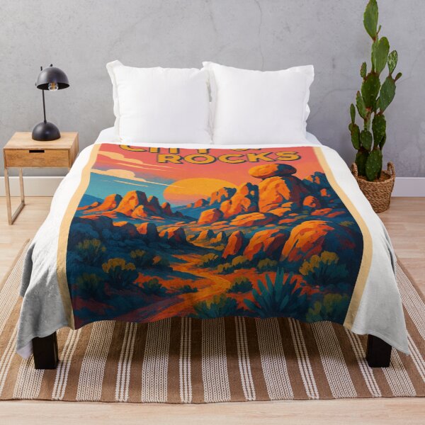 Item preview, City of Rocks New Mexico Desert Landscape with Hoodoos and Sunset Sky designed and sold by Places On Earth.