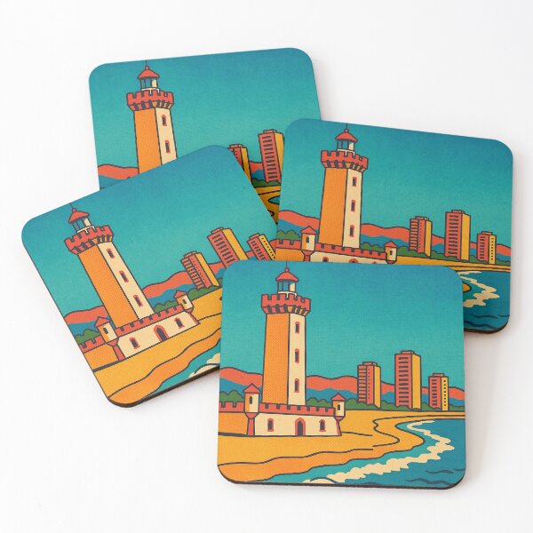 Item preview, Colorful Retro Pop Art of La Serena | Vibrant Coastal Cityscape | Vintage Style Chilean Beach Town | Bold and Nostalgic Travel Art | Sunny Retro Vibes of La Serena designed and sold by PaintedPixels01.