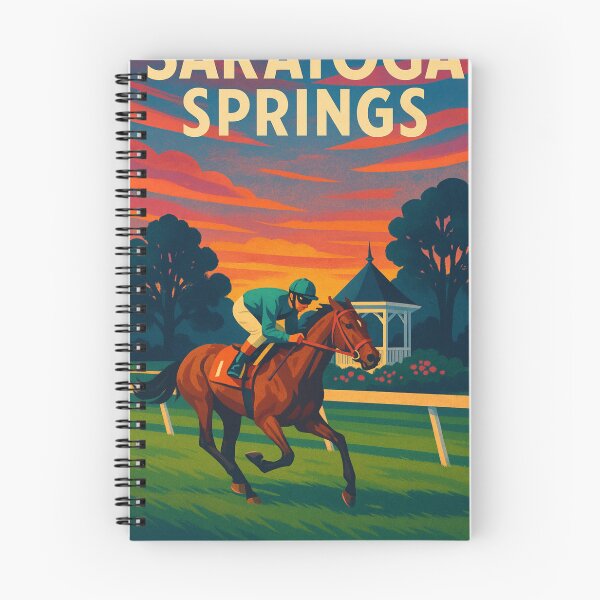 Item preview, Saratoga Springs New York Horse Racing Sunset Scene with Jockey designed and sold by Places On Earth.