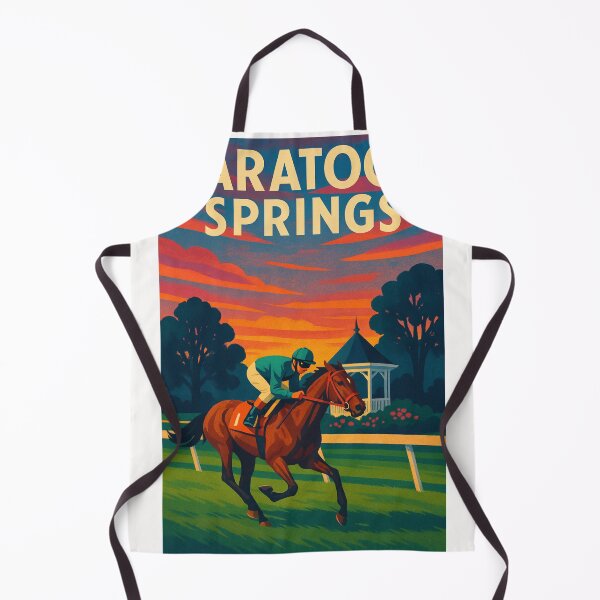 Item preview, Saratoga Springs New York Horse Racing Sunset Scene with Jockey designed and sold by Places On Earth.