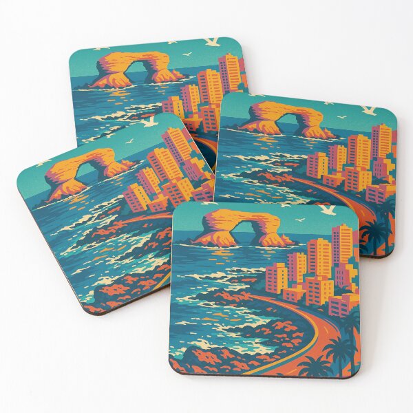 Item preview, Colorful Retro Pop Art of Antofagasta | Vibrant Coastal Cityscape | Nostalgic Chilean Seaside Vibes | Bold and Bright Urban Art | Vintage-Inspired Antofagasta Scene designed and sold by PaintedPixels01.