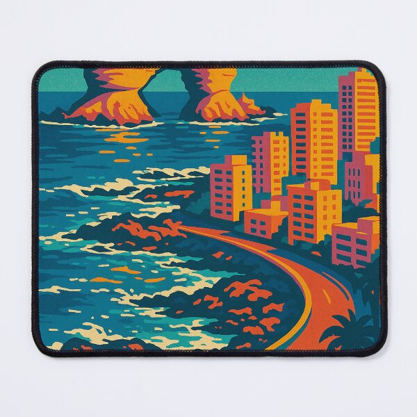 Item preview, Colorful Retro Pop Art of Antofagasta | Vibrant Coastal Cityscape | Nostalgic Chilean Seaside Vibes | Bold and Bright Urban Art | Vintage-Inspired Antofagasta Scene designed and sold by PaintedPixels01.