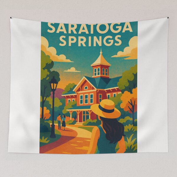 Item preview, Saratoga Springs New York Historic Architecture and Park Walkway designed and sold by Places On Earth.