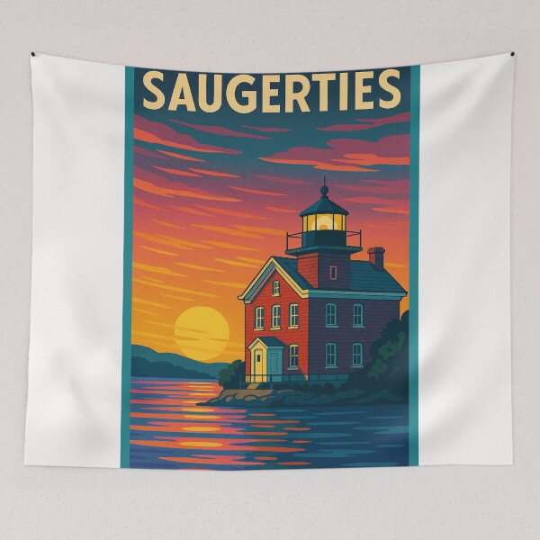 Item preview, Saugerties Lighthouse Hudson River Sunset View in Upstate New York designed and sold by Places On Earth.