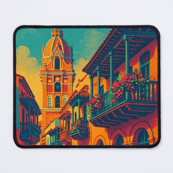 Item preview, Colorful Retro Pop Art of Cartagena | Vibrant Coastal Cityscape | Nostalgic Travel Poster Inspired by Cartagena | Bold Caribbean City Art | Sunny Old Town Streets designed and sold by PaintedPixels01.