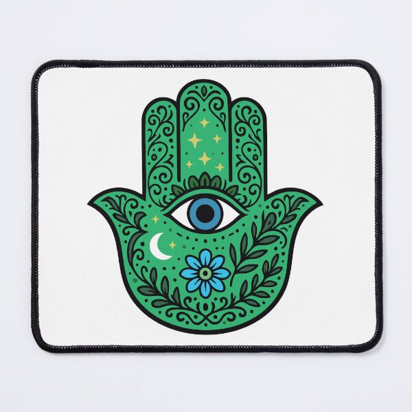 Item preview, Green Floral Hamsa designed and sold by AbstractArielle.