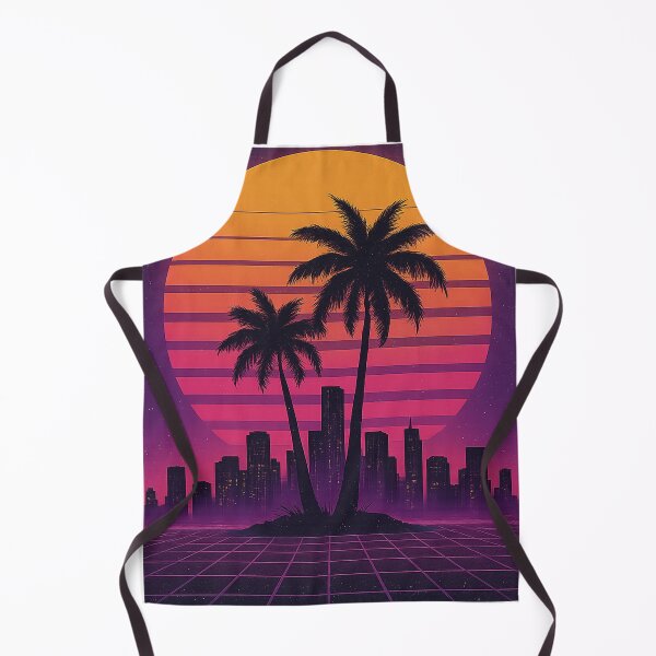 Item preview, Synthwave Palm Tree City Sunset 1980 designed and sold by RetroGamerSpot.
