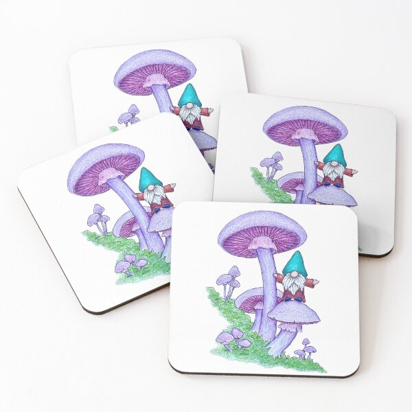 Item preview, Gnome and purple mushrooms designed and sold by SarahCD13.