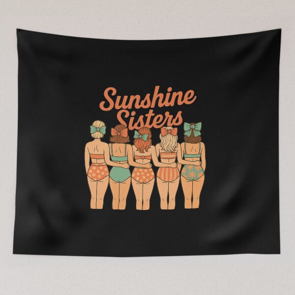 Item preview, Retro Sunshine Sisters Beach Vibes Summer Women Girls Trip designed and sold by diyoor.
