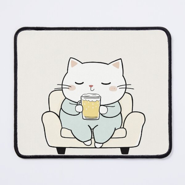 Item preview, Relaxing Cat with Beer designed and sold by Toriu.