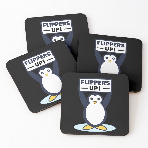 Item preview, Flippers Up Penguin Protest Sign - Cute Arctic Animal Resist  designed and sold by Sunserize Designs.