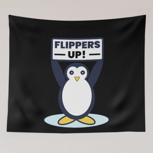 Item preview, Flippers Up Penguin Protest Sign - Cute Arctic Animal Resist  designed and sold by Sunserize Designs.