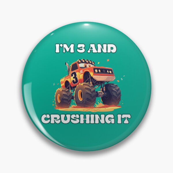 Item preview, "I'm 3 and Crushing It" - Toddler 3rd Birthday T-Shirt with Monster Truck Design designed and sold by momololo.