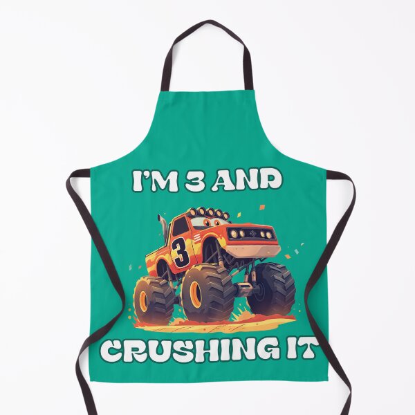 Item preview, "I'm 3 and Crushing It" - Toddler 3rd Birthday T-Shirt with Monster Truck Design designed and sold by momololo.