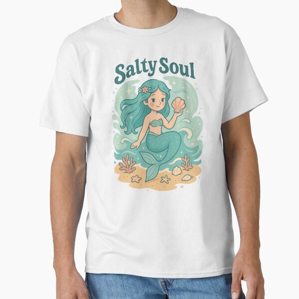 Item preview, Salty Soul – Cute Mermaid Coastal Art designed and sold by Patternicity.