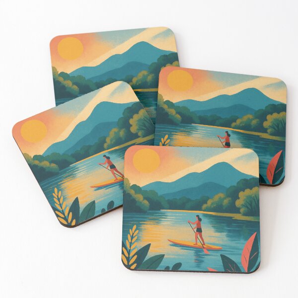 Item preview, Bellingen New South Wales River Paddleboarding Sunset Scene in Hinterland Australia designed and sold by Places On Earth.