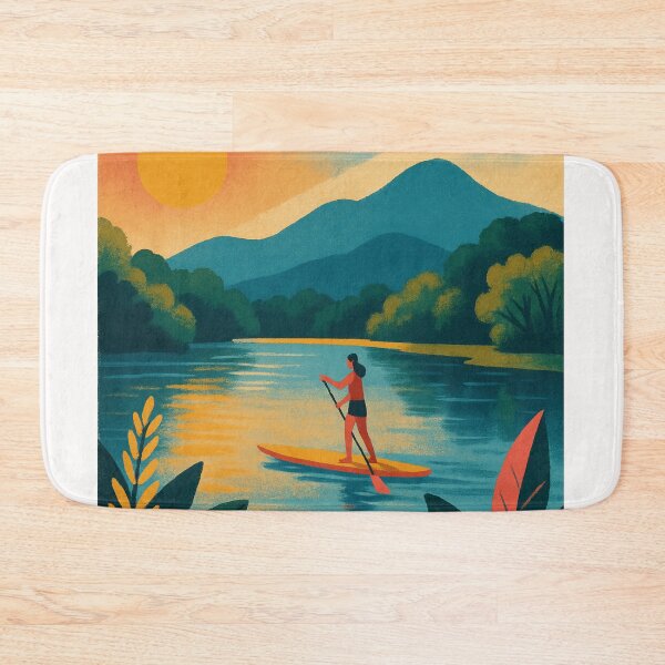 Item preview, Bellingen New South Wales River Paddleboarding Sunset Scene in Hinterland Australia designed and sold by Places On Earth.