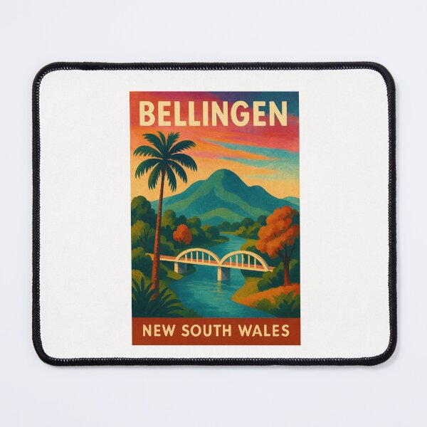 Item preview, Bellingen Australia Scenic Bridge and River View with Mountain Sunset New South Wales designed and sold by Places On Earth.