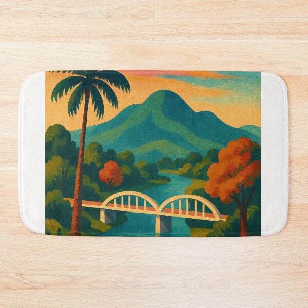 Item preview, Bellingen Australia Scenic Bridge and River View with Mountain Sunset New South Wales designed and sold by Places On Earth.