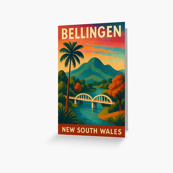Item preview, Bellingen Australia Scenic Bridge and River View with Mountain Sunset New South Wales designed and sold by Places On Earth.