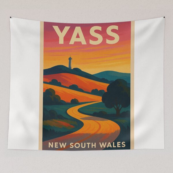 Item preview, Yass New South Wales Rolling Hills and Sunset Road in Southern Tablelands Australia designed and sold by Places On Earth.