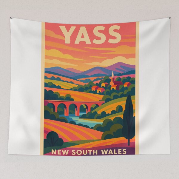 Item preview, Yass Australia Valley Bridge and Countryside Village New South Wales Scenic View designed and sold by Places On Earth.
