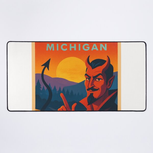 Item preview, Hell Michigan Humorous Travel Destination with Devil Character and Sunset Forest designed and sold by Places On Earth.
