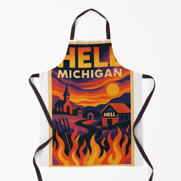 Item preview, Hell Michigan Scenic Sunset with Church and Cabin in Playful Town USA designed and sold by Places On Earth.
