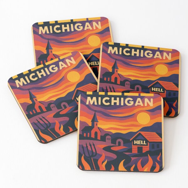 Item preview, Hell Michigan Scenic Sunset with Church and Cabin in Playful Town USA designed and sold by Places On Earth.