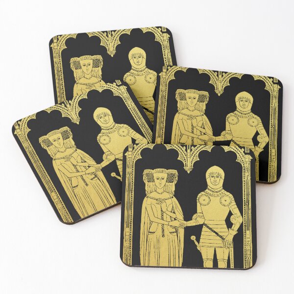 Item preview, Medieval Tomb Brass Rubbing Knight, Lady and Child abt 1420 designed and sold by Pixelchicken.
