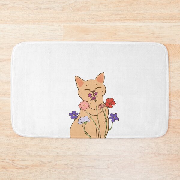 Item preview, Cat smelling flowers designed and sold by Ahyllin_Arte.