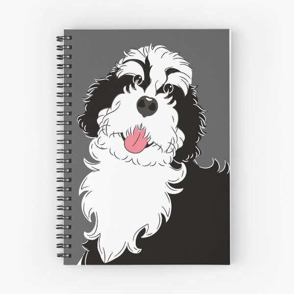 Item preview, Black and White Bernedoodle designed and sold by Lulupainting.