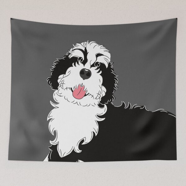 Item preview, Black and White Bernedoodle designed and sold by Lulupainting.