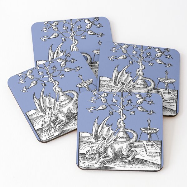 Item preview, Late Renaissance Alchemy Medical Woodcut Dragon and Birds designed and sold by Pixelchicken.
