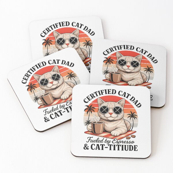 Item preview, Certified Cat Dad Fueled By Espresso & Cat Titude designed and sold by TalalosART.