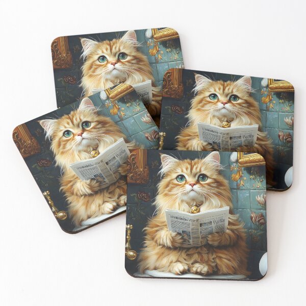 Item preview, Animal Toilet Regal Persian Cat Immersed Royal Restroom Reading Ritual designed and sold by odcpappels.