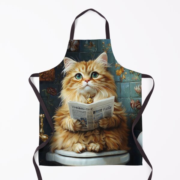 Item preview, Animal Toilet Regal Persian Cat Immersed Royal Restroom Reading Ritual designed and sold by odcpappels.