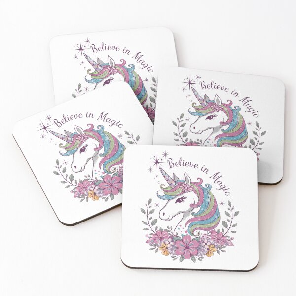 Item preview, Believe In Magic Pastel Unicorn and Floral Art designed and sold by Taans-Creation.
