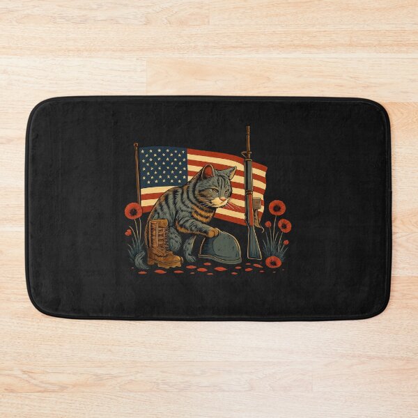 Item preview, Vintage Cat American USA Flag Memorial Day 4th of July designed and sold by TalalosART.
