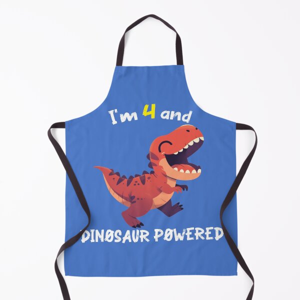 Item preview, "I'm 4 and Dinosaur Powered" - Kids 4th Birthday T-Shirt with Roaring Dino Design designed and sold by momololo.