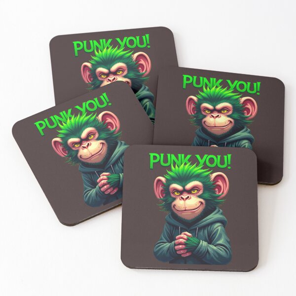 Aperçu de l'œuvre Punk Monkey avec attitude créée et vendue par Thaivi Design.