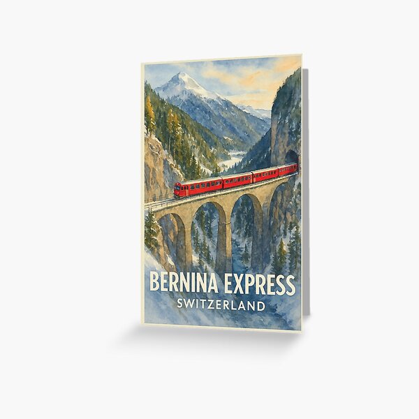 Item preview, Bernina Express Train Crossing Alpine Bridge designed and sold by Era-of-Traveler.