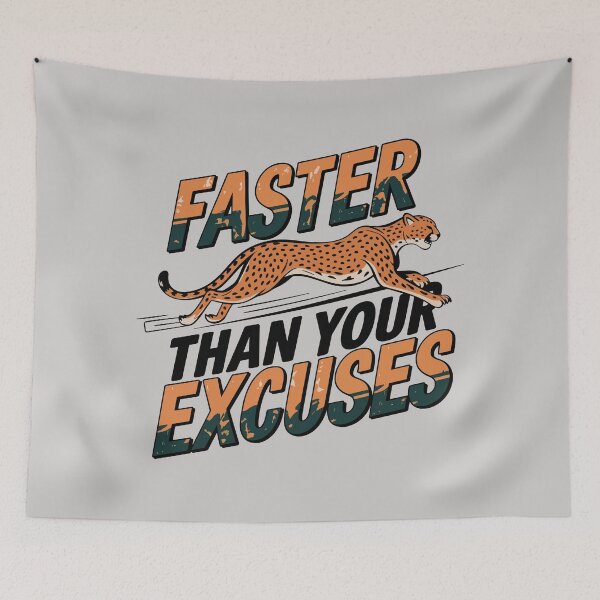 Item preview, Cheetah Speed Motivation Quote Faster Than Your Excuses designed and sold by WildlifeInc.