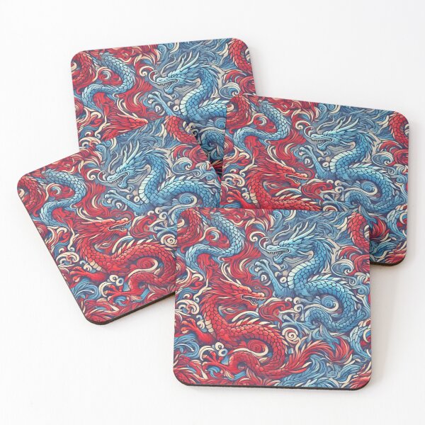 Item preview, Tessellated Dragons – Bold Red and Blue Design designed and sold by JCo. Studios.