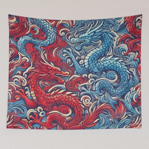 Item preview, Tessellated Dragons – Bold Red and Blue Design designed and sold by JCo. Studios.