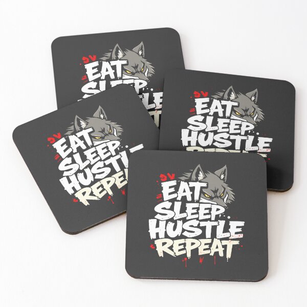 Item preview, Eat sleep hustle repeat Wolf design designed and sold by FoxyJags.