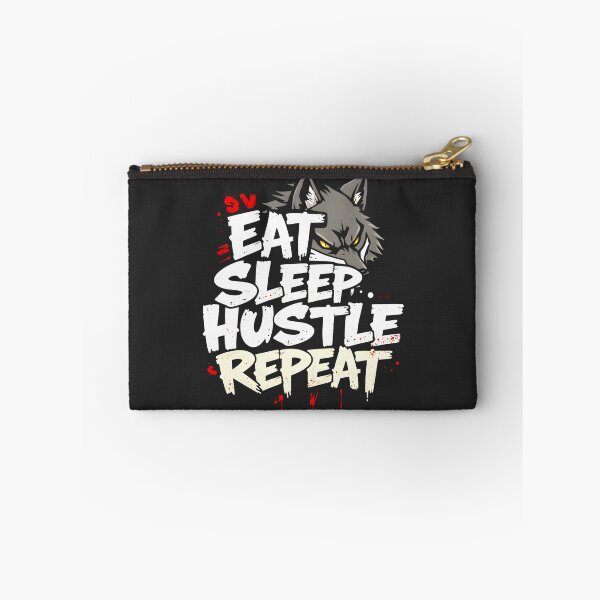Item preview, Eat sleep hustle repeat Wolf design designed and sold by FoxyJags.