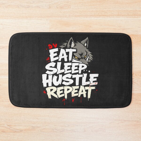Item preview, Eat sleep hustle repeat Wolf design designed and sold by FoxyJags.