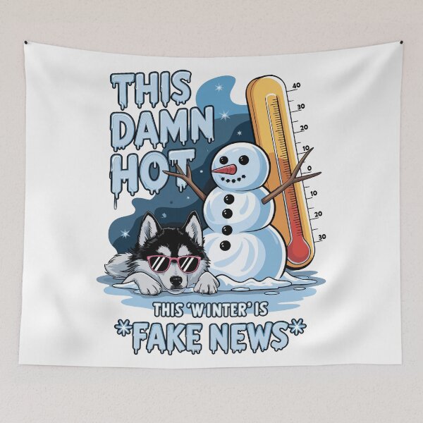 Item preview, Siberian Husky Winter Fake News Funny Design designed and sold by WildlifeInc.